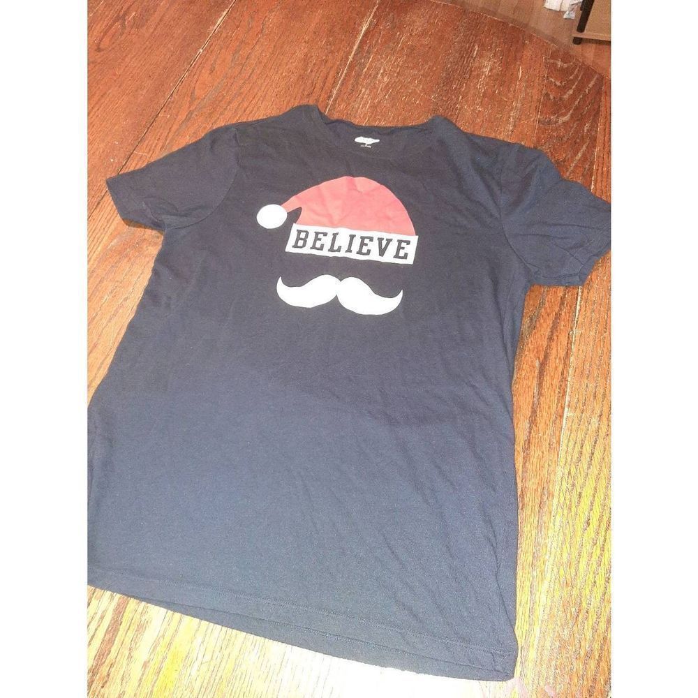 Medium Old Navy Short Sleeve Navy Blue Believe Christmas Holiday Tee TShirt Top